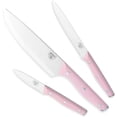 thumbnail image 1 of GreenLife High Carbon Stainless Steel 3 Piece Knife Set with Covers, Includes Chef Utility and Pairing, Comfort Grip Handles,Triple Rivet Cutlery, Soft Pink, 1 of 6