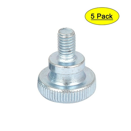 

5 Pcs M5x8mm Zinc Plated Metric Flat Knurled Head Thumb Screws Bolts 18mm Long