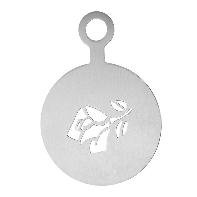 Luzkey Coffee Decorating Stencil Baking Painting Mold Tools DIY Craft Decor Cake Stamping Decorating Stencil for Milk Powder Kitchen rose