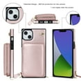 thumbnail image 4 of Mantto Crossbody Case for iPhone 15, RFID Blocking Wallet Credit Card Kickstand Holder Shoulder Strap Zipper Pocket Premium PU Leather Case Handbag for iPhone 15, Rosegold, 4 of 12