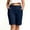Navy, variant on hoksml Women's Bermuda Chino Shorts - Stretch Fabric with Button Closure and Pockets, Casual Work Shorts