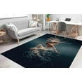 thumbnail image 3 of Woman Dances in Water Rugs, Surreal Rugs, Modern Rug, Gift Rug, Hallway Rug, Round Rug, Handmade Gift, Office Rug, Customs Rug, 2'x3' - 60x90 cm, 3 of 8
