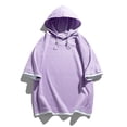 thumbnail image 3 of Dovford Mens Lightweight Athletic Short Sleeve Hoodies Workout Sport Sweatshirts Solid Color Pullover T-Shirts, 3 of 5