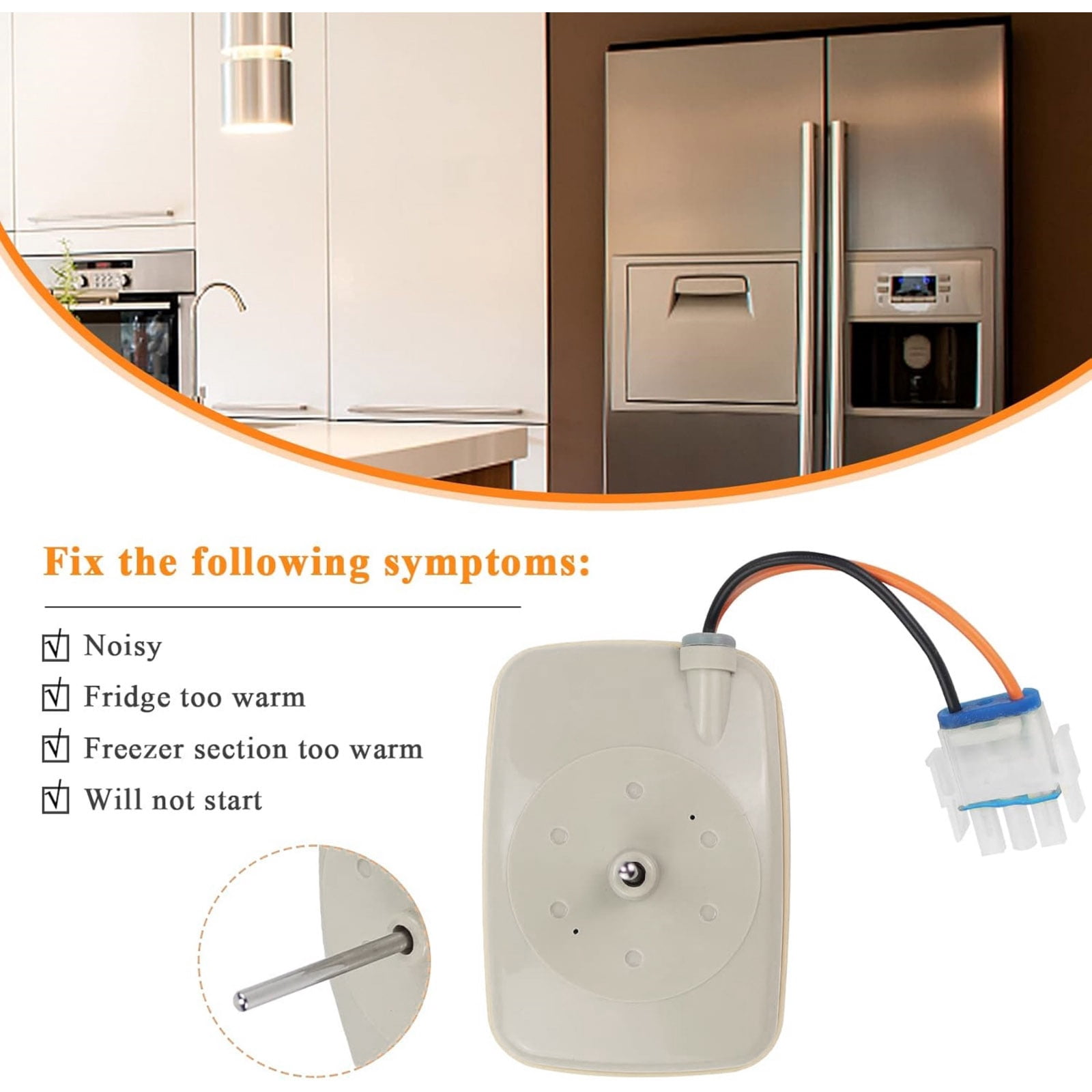 GUYUTING Refrigerator Evaporator Fan Motor WR60X10141 Assembly For GE Kitchen Appliance Cooling System Fridge Repair Work