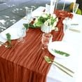 thumbnail image 5 of Leodye 1PCS Crinkled Gauze Table Runner Wrinkle Pleated Voile Fabric Tablecloth for Wedding Banquet Party Photography Background Decor -35.4x118.1Inch, 5 of 6