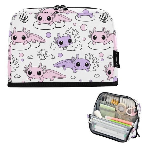 ALAZA Cute Axolotl Pencil Case Pen Pouch Bag Large Capacity Organizer