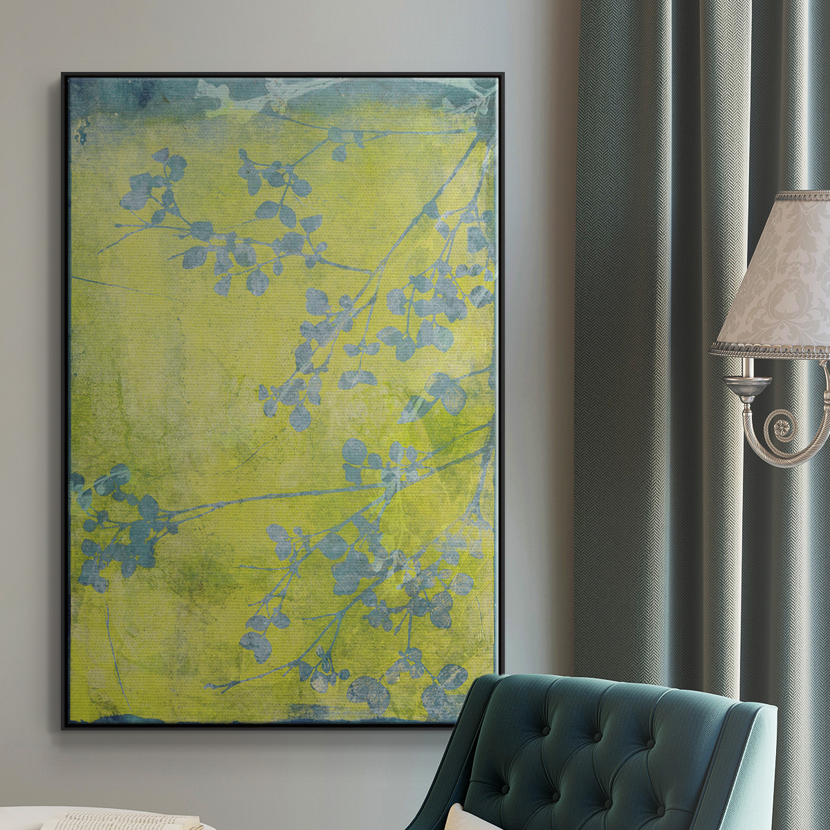 Boundless VIII Framed Premium Gallery Wrapped Canvas - Ready to Hang - 25 x 37 - Black Floating Frame