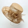 thumbnail image 2 of CAIXIA Derby Hats for Women Vintage Organza Floral Tea Party Hats Church Hats Wide Brim Fascinator Derby Hats Sun Hats for Women Uv Protection, 2 of 4