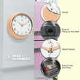 thumbnail image 6 of Infinity Instruments Retro 9.5 Inch Round Indoor Wall Clock, Peach Fuzz, 6 of 7