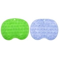 thumbnail image 7 of 2 Pcs Bath Massage Pad Back Scrubber Back Brush Exfoliate Feet Scrubber with Suction Cups TPR Green Blue, 7 of 7