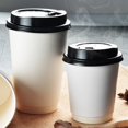 thumbnail image 4 of 50 Pcs Gobelets à Café Jetables Isolation pour Emporter Gobelet en Papier à Double Couche avec Couvercle (12oz 350ml), 4 of 6