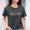 Dark Gray, variant on T Shirts For Women Short Sleeve Crew Neck Activewear T-Shirt Female