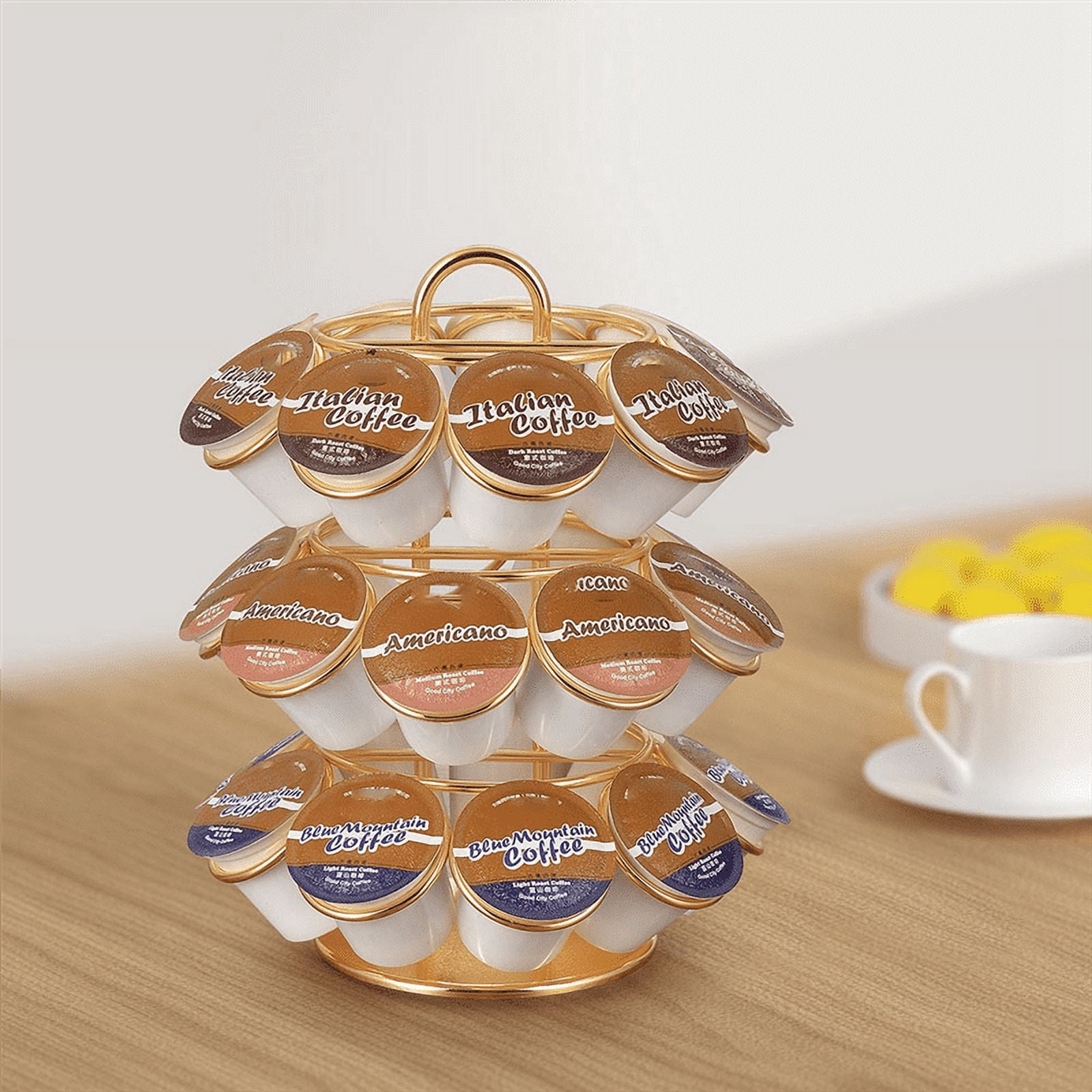 27 Card Positions Pod Holder - Rotating 360 Degrees Metal Coffee Pod Organizer for Pod
