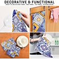 thumbnail image 3 of Bright Modern Geometric Tea Towels Set of 1 Flower Mexico Ethnic Kitchen Dish Cloth with Hanging Loop, 18"x28"Lint-Free Absorbent Towel for Kitchen Drying Wiping and Cleaning, 3 of 6