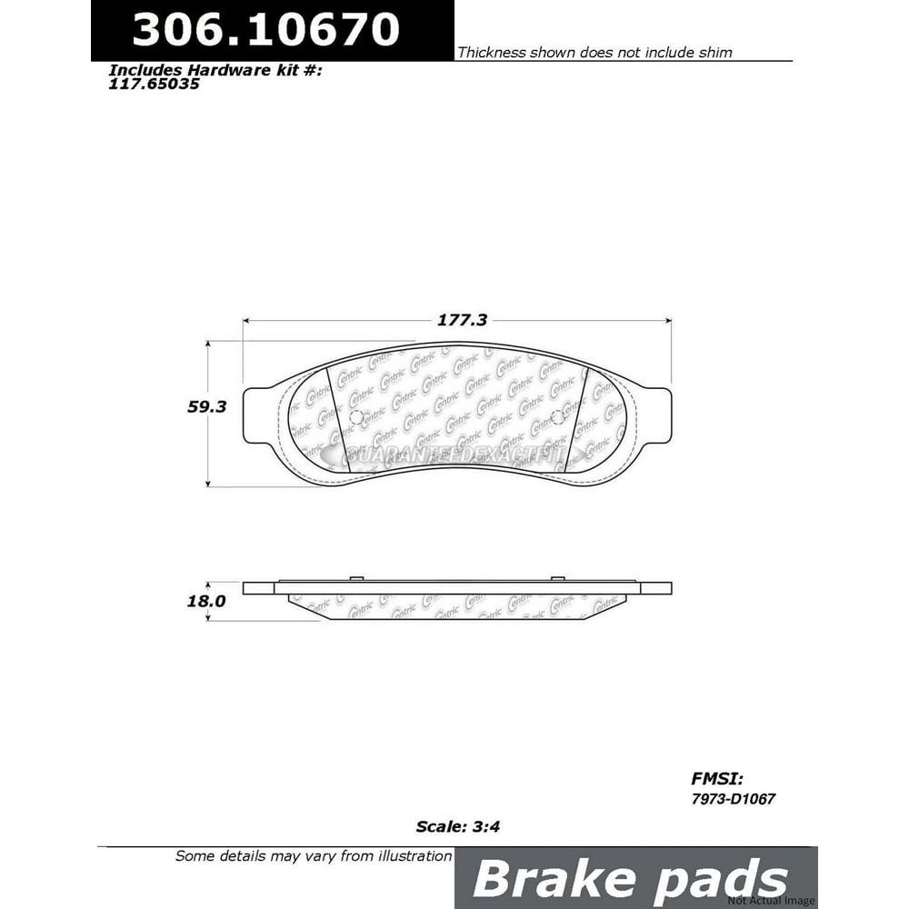 Centric Brake Pad Set, #306-10670