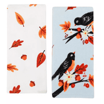 Fall Birds Terry Kitchen Towels, 2-Pack, Multicolor 15 x 26 inches, Cotton