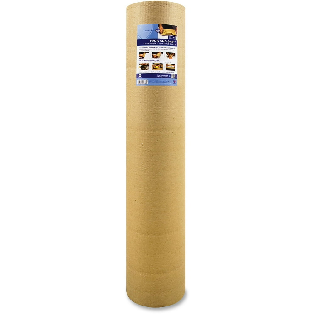 Sparco, SPR74965, Cohesive Corrugated Wrap, 1 Roll, Kraft