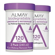 Biodegradable Longwear & Waterproof Eye Makeup Remover Pads, Hypoallergenic, Cruelty Free, Fragrance Free Cleansing Wipes, 2 Pack