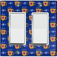 thumbnail image 1 of Metal Light Switch Wall Plate Outlet Cover (Coffee Espresso Mocha Cup Purple Heart Navy Blue - Double Rocker), 1 of 2