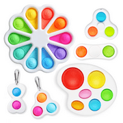 Scarlett Push Pop Fidget Bubble Sensory Toys Anxiety Autism Fidget Simple Dimple Stress Relief Toy 6-piece for ADHD, Early Educational Toddler Baby