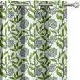 thumbnail image 2 of Vargottam Printed Blackout Curtains - Green Leafy Floral Design, Set of 2 Panels, 52 x 63 Inches - Room Darkening, Thermal Insulated Window/Door Drapes with Grommets, 2 of 9