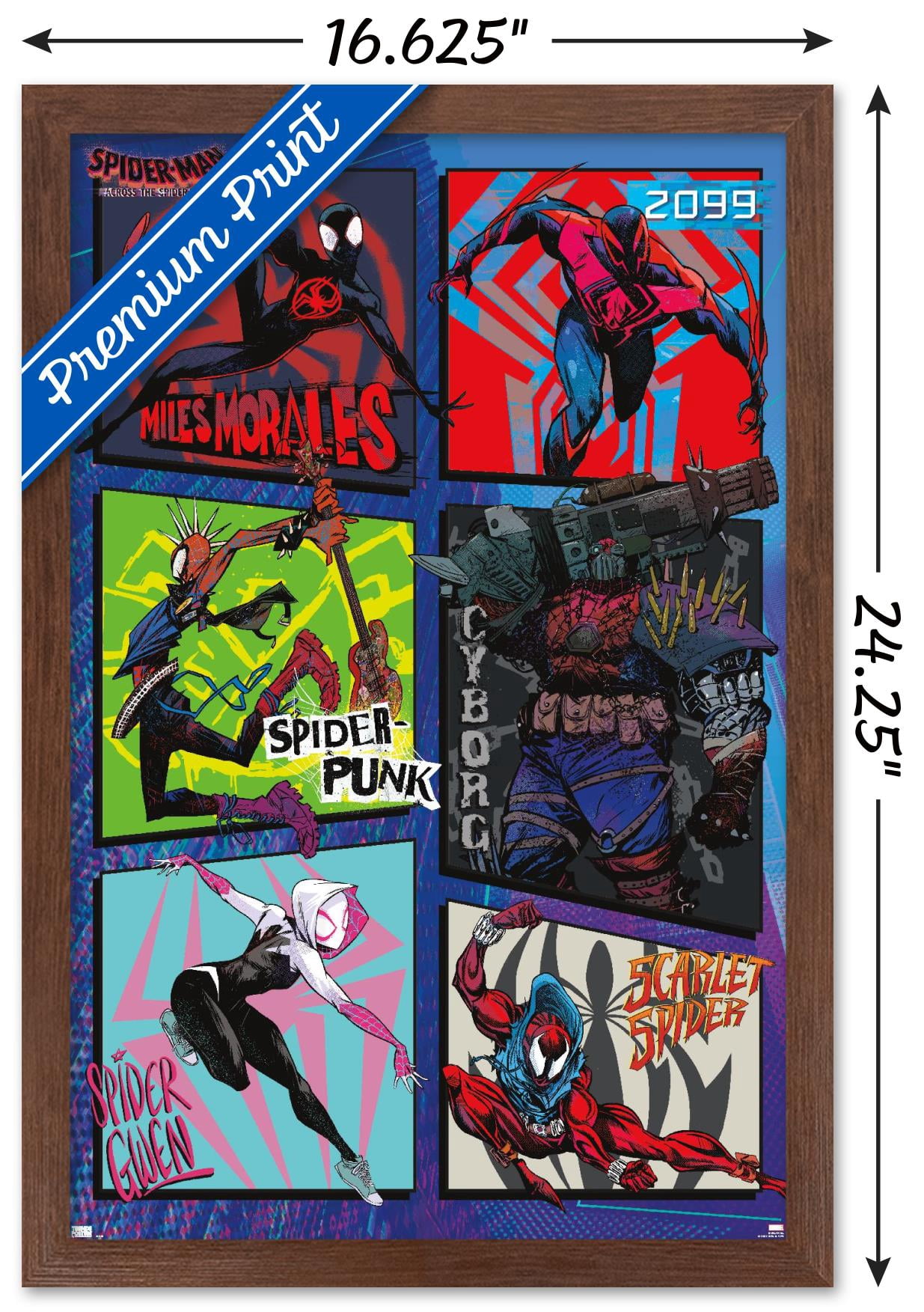 Marvel Spider-Man: Across The Spider-Verse - Group Wall Poster, 14.725" x 22.375" Framed