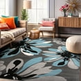 thumbnail image 5 of World Rug Gallery Contemporary Modern Flowers Area Rug - Blue 7'10" x 10'2", 5 of 6