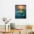 thumbnail image 3 of JEUXUS Dolphins And Rainbows Canvas Print Pictures for Living Room Decorations Colorful Dolphins And Rainbows Wall Art For Office Nature Pictures Wall Posters Decor  12x16 in, 3 of 5
