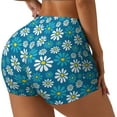 thumbnail image 2 of Fotbe Daisies Flowers Seamless Shorts, Womens Workout Shorts High Waist Stretch Booty Short for Gym/Yoga/Running/Biking-Large, 2 of 9