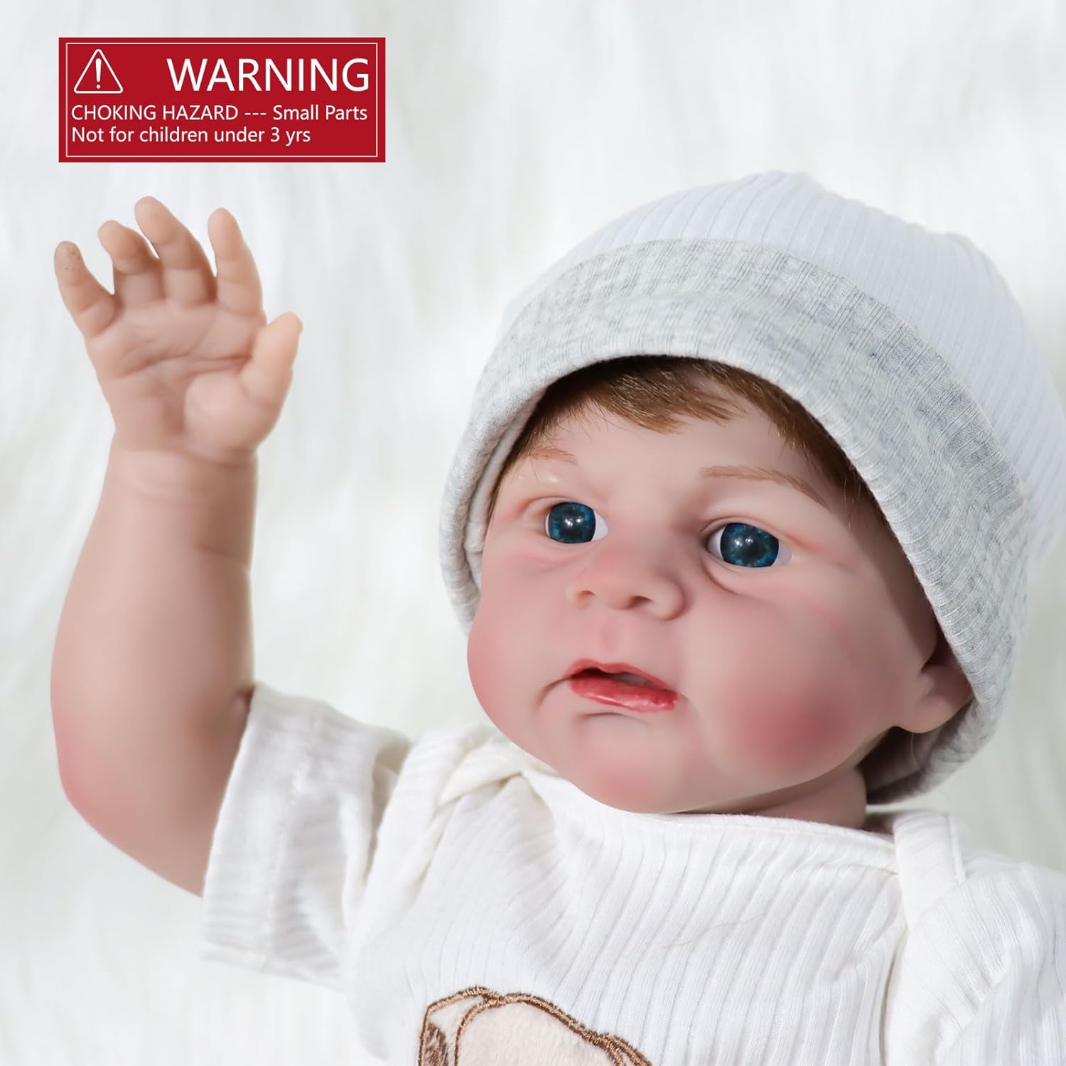 JRLCGYP 18 inch Realistic Reborn Baby Dolls Boy, Hand-Painted Open Eyes Soft Vinyl Newborn Girl Doll, Real Life Doll Toy Gift Set for Kids Age 3+