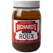 Richard's Cajun Foods Cajun Style Roux 16 oz, Glass Jar Shelf Stable Base Nut Free