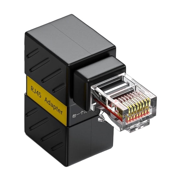 Rotatable RJ45 Ethernet Adapters RJ45 Male To Female Ethernet Adapter 90Degree Angled Cat6 Shielded RJ45 Extender