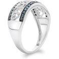 thumbnail image 3 of MyDiamondBox 1/4 Carat Total Weight (cttw) 925 Sterling Silver Wedding Rings with Blue and White Diamonds Flower Ring - For Women (Ring Size: 7), 3 of 3