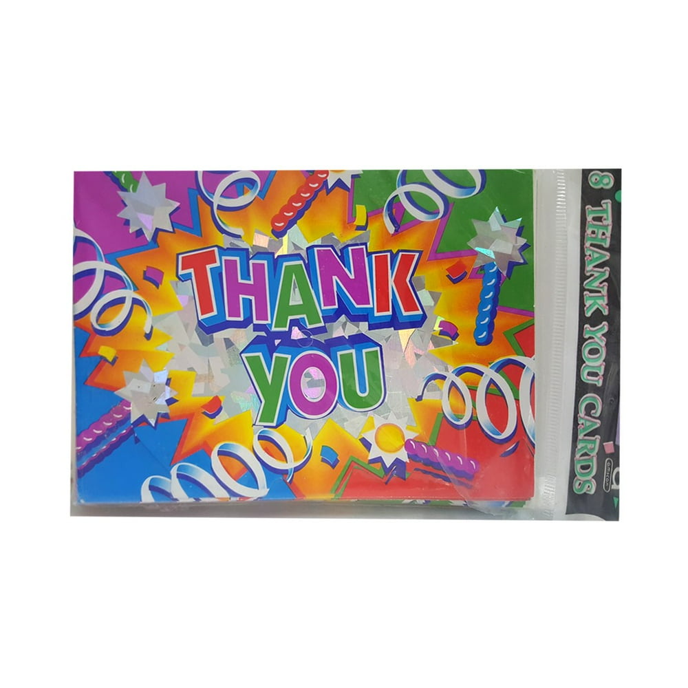Amscan Colorful Birthday Explosion Thank You Cards W Envelopes 8 