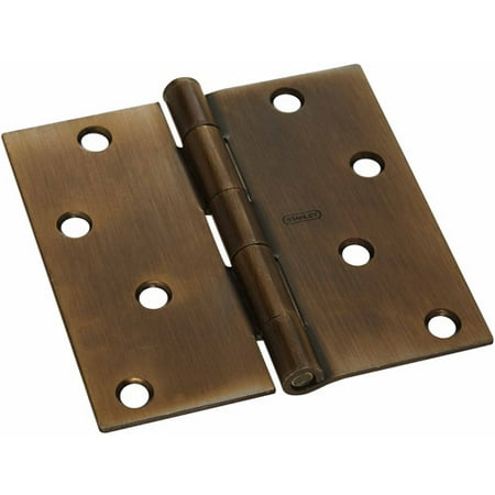 Stanley Hardware 808436 4" Antique Brass Square Corner Residential Hinge