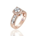 thumbnail image 2 of Rose Plated Sterling Silver White Cubic Zirconia French Channel Set Engagement Ring, 2 of 3