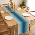 thumbnail image 3 of Table Runner 48 Inches Long for Kitchen Dining, Blue Teal Yellow Ombre Dresser Scarf Farmhouse, Dining Table Decorations for Wedding/Parties, Farmhouse Modern Gradient Art 13 x 48 In, 3 of 8