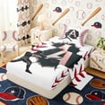 thumbnail image 2 of Erosebridal Letter A Baseball Player Print Twin Sheet Sets, Sports Monogram Bedding for Kids Boys and Girls, 1 Flat Sheet, 1 Fitted Sheet and 1 Pillowcase, 2 of 6