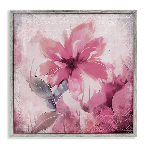 Stupell Industries Cottage Vintage Pink Florals Gray Framed Giclee Art, 17 x 17, by Andrea Haase