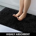 thumbnail image 5 of Black Bathroom Rugs Sets 3 Piece, Butter Chenille Rugs and Mats, Shaggy, Absorbent, Non Slip, Luxury, Shiny, Washable Bath Mat for Bathroom, Shower, 5 of 7