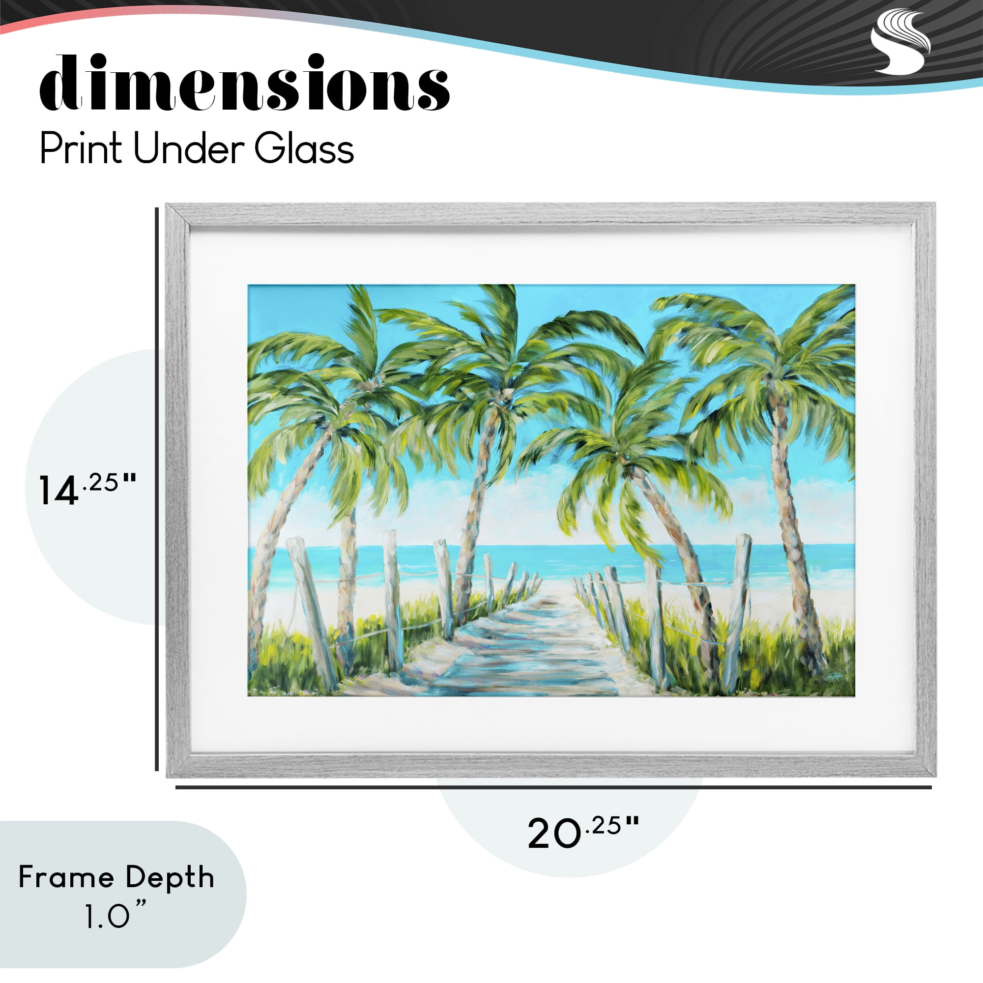 Stupell Industries The Path To Paradise Gray Framed Print Under Glass, design by Julie DeRice