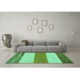thumbnail image 3 of Ahgly Company Indoor Rectangle Solid Turquoise Blue Modern Area Rugs, 2' x 4', 3 of 4