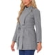 thumbnail image 4 of Abrigo largo de invierno con cinturón para mujer, clásico, de cuello alto, de manga larga, XL, gris, 4 of 8
