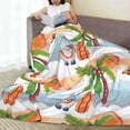 thumbnail image 6 of Honeii Gnome and Surfing Print Fleece Blanket - Throw Blanket for Bed, Sofa, Couch, Camping, and Travel , Microplush Ultra Soft Warm Blanket-60"x50", 6 of 7