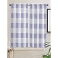 thumbnail image 2 of Purple White Buffalo Check Bedroom Curtains 63 Inches length, Farmhouse Plaid Modern Geometric Window Treatment Curtain Drapes, Rod Pocket Curtain Panels for Living Room Kitchen, 42"x63", 2 Panels, 2 of 7