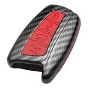 TANGSEN Smart Key Fob Personalized Case Protective Cover Black Carbon Fiber Pattern ABS Red Silicone Cover for HYUNDAI
