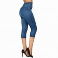 thumbnail image 3 of Leggings de compras europeos y americanos Leggings estampados de mezclilla de imitación de ajuste ajustado elástico Leggings recortados para mujer, 3 of 5
