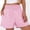 Pink, variant on Boyscolos Womens High Waisted Striped Shorts Comfy Lightweight Breathable Stretchy Waist With Pockets Lounge Clohtes Summer Daily Wear Red XL