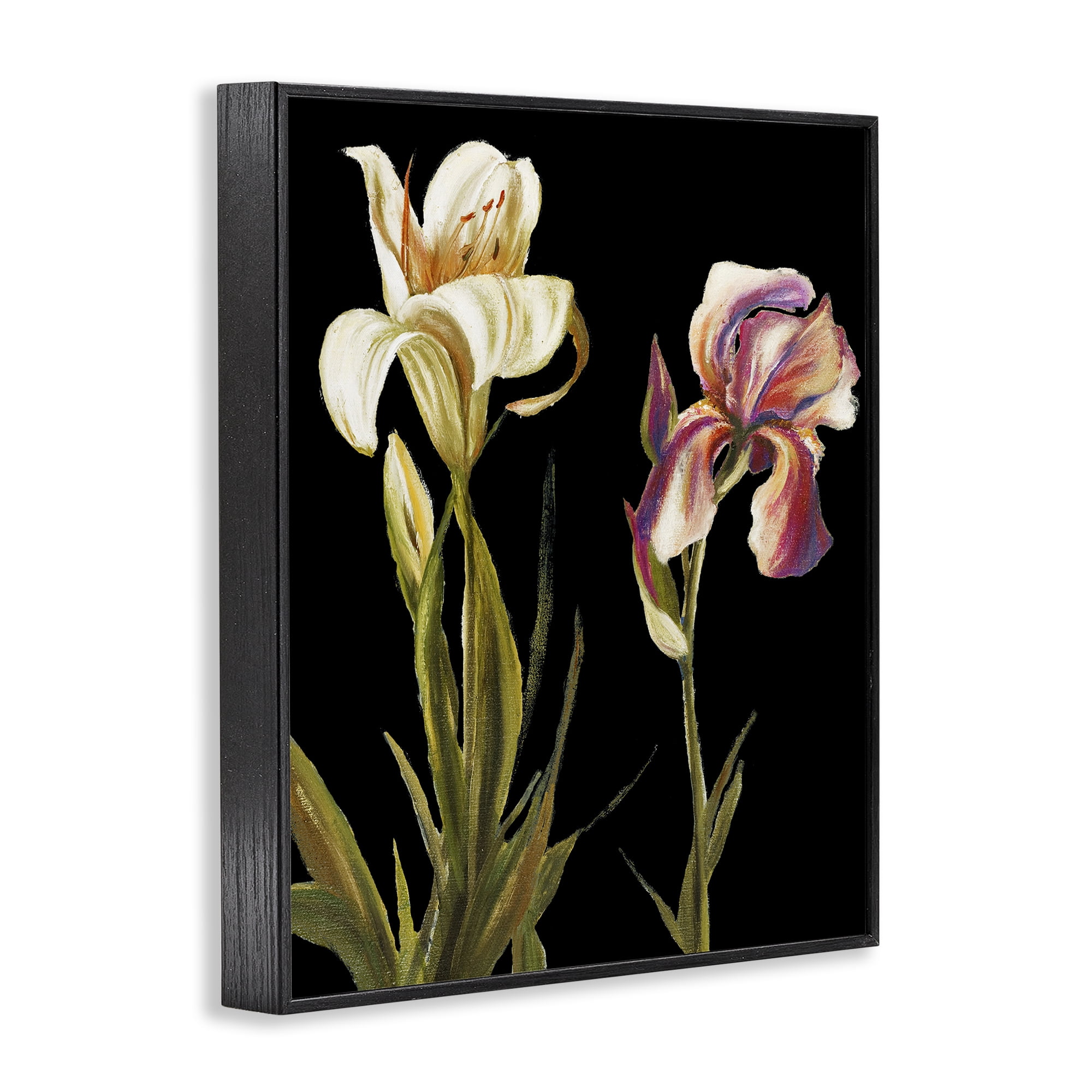 Stupell Industries Alluring Iris Blooms Botanical & Floral Painting Black Framed Art Print Wall Art, 11 x 14