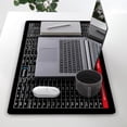 thumbnail image 3 of Super Large Anti-Slip Keyboard Pad - with Office Software Shortcuts Pattern  Big Extended Non-Slip Rubber Base Mousepad Stitched Edge Gaming Pc Desktop Large Mice Pad (31.5*11.8 inch，St, 3 of 6
